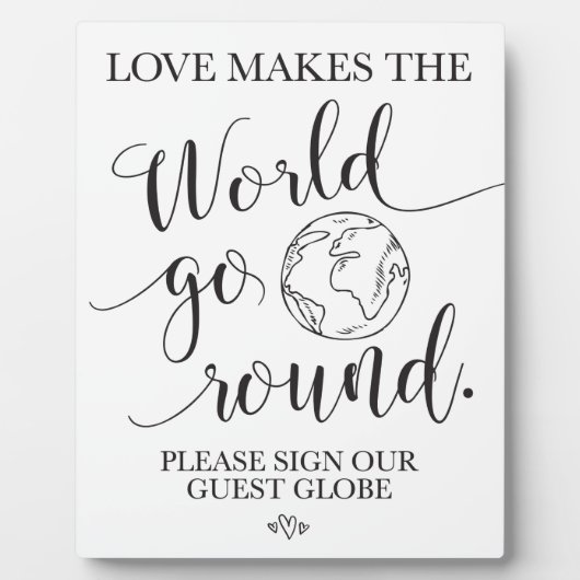 Plaque Photo Panneau du Mariage du Globe invité (Devant)