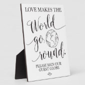 Plaque Photo Panneau du Mariage du Globe invité (Côté)