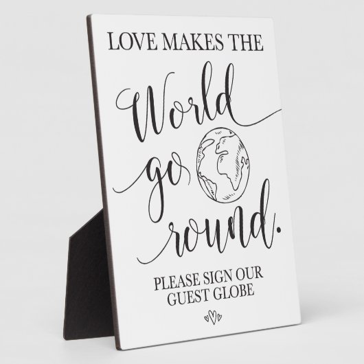 Plaque Photo Panneau du Mariage du Globe invité (Côté)