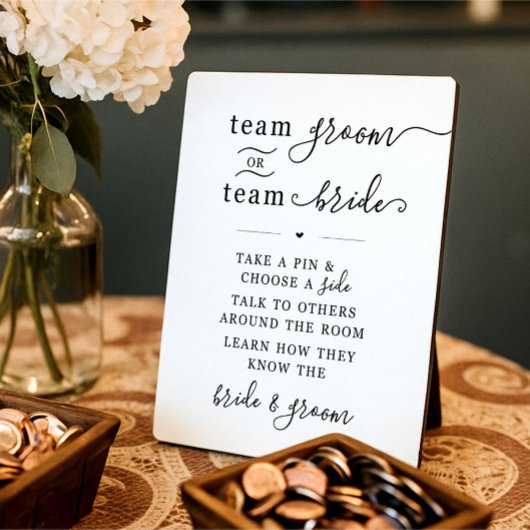 Plaque Photo Panneau du Mariage Team Groom ou Team Bride