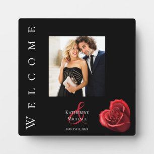 Plaque Photo Panneau en forme de coeur rouge rose-photo Mariage