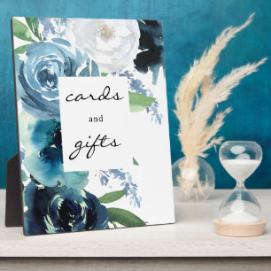 Plaque Photo Panneau Flore bleu Dusty 2 cartes & cadeaux Easel