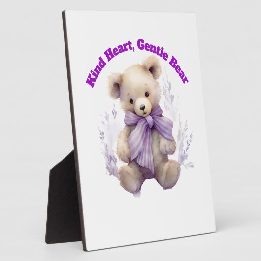 Plaque Photo Panneau Kind Heart Gentle Bear - Ourson mignon (Côté)