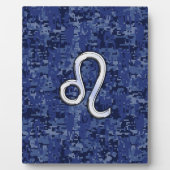 Plaque Photo Panneau Leo Zodiac sur Camouflage numérique bleu (Devant)