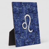 Plaque Photo Panneau Leo Zodiac sur Camouflage numérique bleu (Côté)