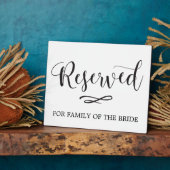 Plaque Photo Panneau Mariage de siège réservé Calligraphie simp (Côté)