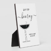 Plaque Photo Panneau mariage Sip Sip Hooray Champagne Coupe Ver (Côté)