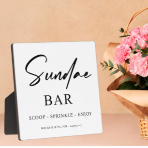Plaque Photo Panneau Mariage Sundae Bar crème glacée