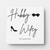 Plaque Photo Panneau moderne Hubby & Wifey Nom - Est. Date (Devant)