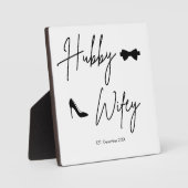 Plaque Photo Panneau moderne Hubby & Wifey Nom - Est. Date (Recto)