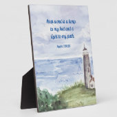 Plaque Photo Panneau Psaume 119 Bible Verse Coastal Lighthouse (Côté)