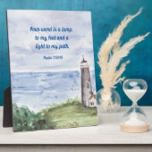 Plaque Photo Panneau Psaume 119 Bible Verse Coastal Lighthouse (Côté)