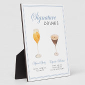 Plaque Photo Panneau Signature Boissons - Illustrations d'aquar (Côté)