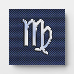 Plaque Photo Panneau Virgo Zodiac couleur carbone bleu marine