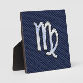 Plaque Photo Panneau Virgo Zodiac couleur carbone bleu marine (Recto)
