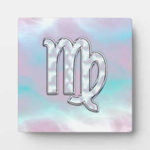 Plaque Photo Panneau Virgo Zodiac sur Pastels Mère de style Pea