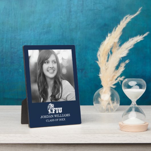 Plaque Photo Panthers de la FIU - Logo blanc (Côté)