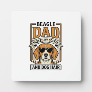 Plaque Photo Papa Beagle alimenté par le café et le maillot de