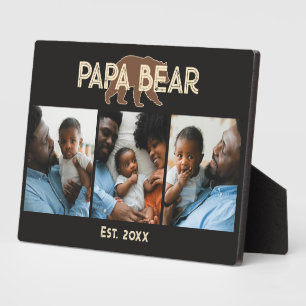 Plaque Photo Papa Bear Père Année de Fondation 3 Photo