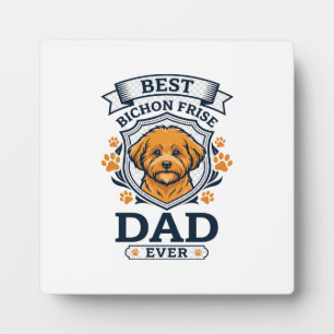 Plaque Photo Papa Bichon Frise pour toujours Empreintes de patt