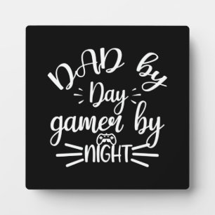 Plaque Photo Papa By Day, Gamer By Night - Drôle jeu vidéo