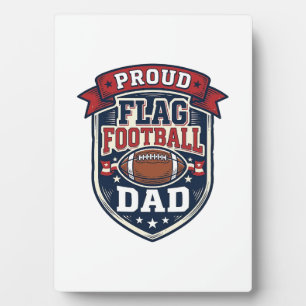 Plaque Photo Papa de football drapeau fier Badge vintage patrio