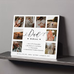 Plaque Photo Papa Définition Signification Fête des pères 8 Pho<br><div class="desc">Envoyez un beau cadeau personnalisé à votre père qu'il chérira pour toujours. La plaque est conçue comme une définition de dictionnaire avec "Papa" conçu dans un style de script noir écrit à la main. Fête des pères personnalisée famille photo collage bloc photo pour afficher vos propres photos de famille et...</div>