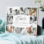 Plaque Photo Papa est reconnaissant pour chaque instant Collage<br><div class="desc">Capturez des souvenirs chéris et honorez votre père incroyable avec notre plaque photo collage photo personnalisée "Grateful for Every Moment". Customisez cette magnifique photo plaque de tenue avec 8 de vos photos préférées, joliment présenté 4 en couleur et 4 en noir et blanc intemporel. Caractéristiques "Papa" type de script de...</div>