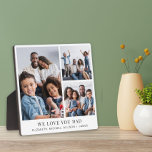 Plaque Photo Papa Love You 3 Photo Collage<br><div class="desc">Élégante plaque photo de keepsaké pour célébrer le meilleur papa jamais avec un collage photo de 3 de ses enfants et de sa famille,  "We Love You Dad" et les noms de ses enfants et de sa famille.</div>