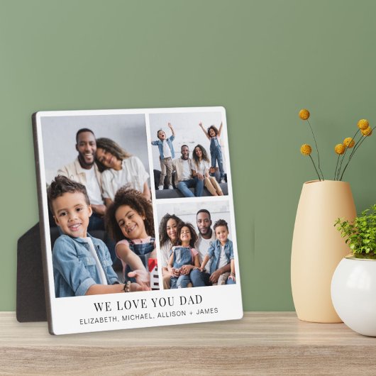 Plaque Photo Papa Love You 3 Photo Collage