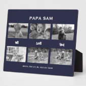 Plaque Photo PAPA "NOM" Marine Nous vous aimons Photo Collage P (Côté)