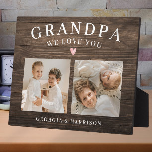 Plaque Photo Papa Nous T'Aimons Coeur Petits-Enfants Photomonta
