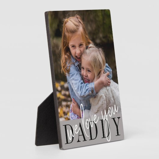 Plaque Photo Papa Nous Vous Aimons Photo Personnalisée (Côté)