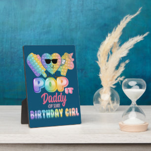 Plaque Photo Papa Of The Birthday Pop it Fille Anniversaire Par