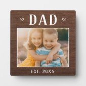 Plaque Photo Papa personnalisé rustique (Devant)