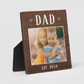Plaque Photo Papa personnalisé rustique (Recto)