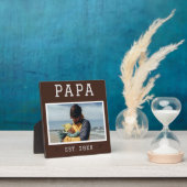 Plaque photo Papa personnalisée Rustique (Insitu)