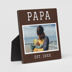 Plaque photo Papa personnalisée Rustique