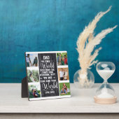 Plaque Photo Papa To Me You Are The World Custom 6 Photo Collag (Insitu)