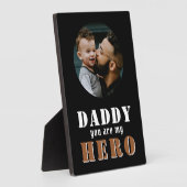 Plaque Photo Papa, tu es mon Héros Papa Photo Fête du Père (Côté)