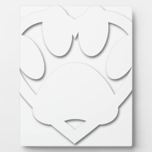 Plaque Photo Papier Coupe Chien Paw Et Forme Coeur