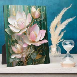 Plaque Photo Papier peint en fleurs japonais Magnolia Art