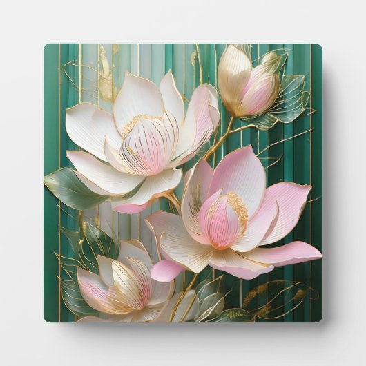 Plaque Photo Papier peint en fleurs japonais Magnolia Art (Devant)