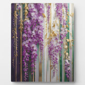 Plaque Photo Papier peint en fleurs Violet Gold Wisteria (Devant)
