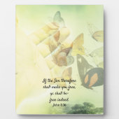 Plaque Photo Papillon à main rayé (Devant)