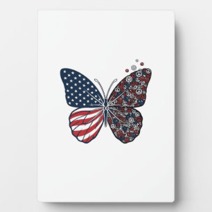 Plaque Photo Papillon de la paix patriotique vintage Vector Art