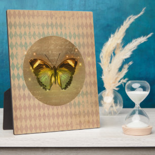 Plaque Photo Papillon enchâssé vintage