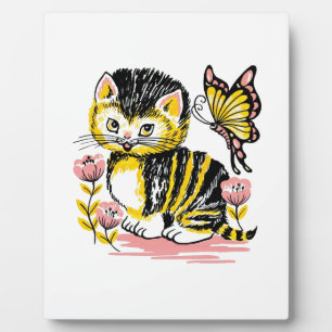 Plaque Photo Papillon & Kitten