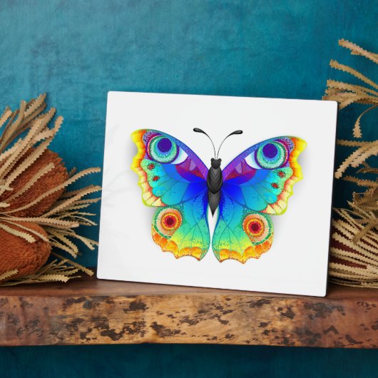 Plaque Photo Papillon Paon Arc-en-Ciel (Côté)
