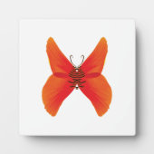 Plaque Photo Papillon rouge orange avec votre nom (Devant)